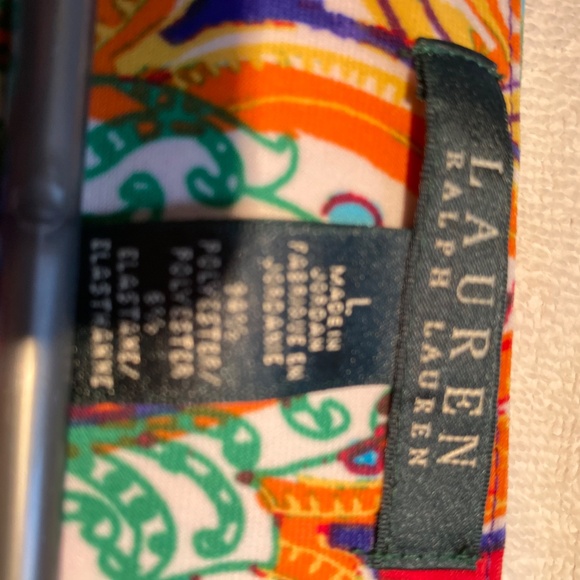 Ralph Lauren sleeveless paisley cowl neck top - Picture 2 of 5